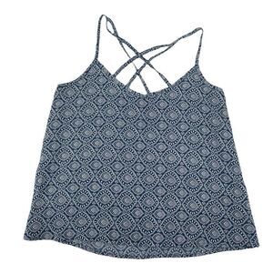 Hollister Tank Top Blue Bohemian Racerback V Neck Beach Casual Womens Size XS